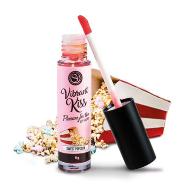 Lucidalabbra vibrante con effetti stimolanti e gusto popcorn